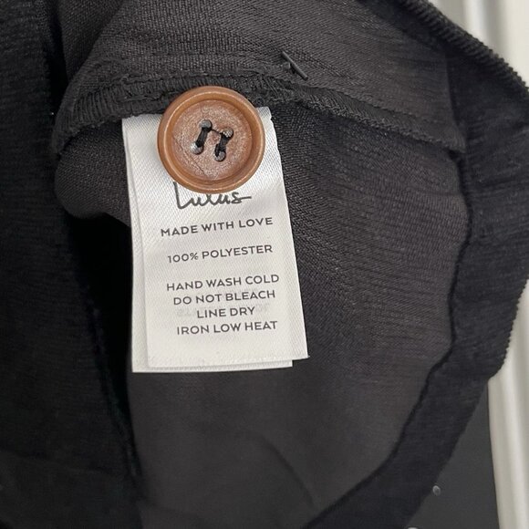 NWT Lulus Simple Affection Corduroy Mini Shirt Dress S Black Pockets Elegant - Picture 5 of 5